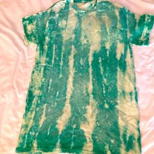 Custom Green Bleach Tie Dye Shirt